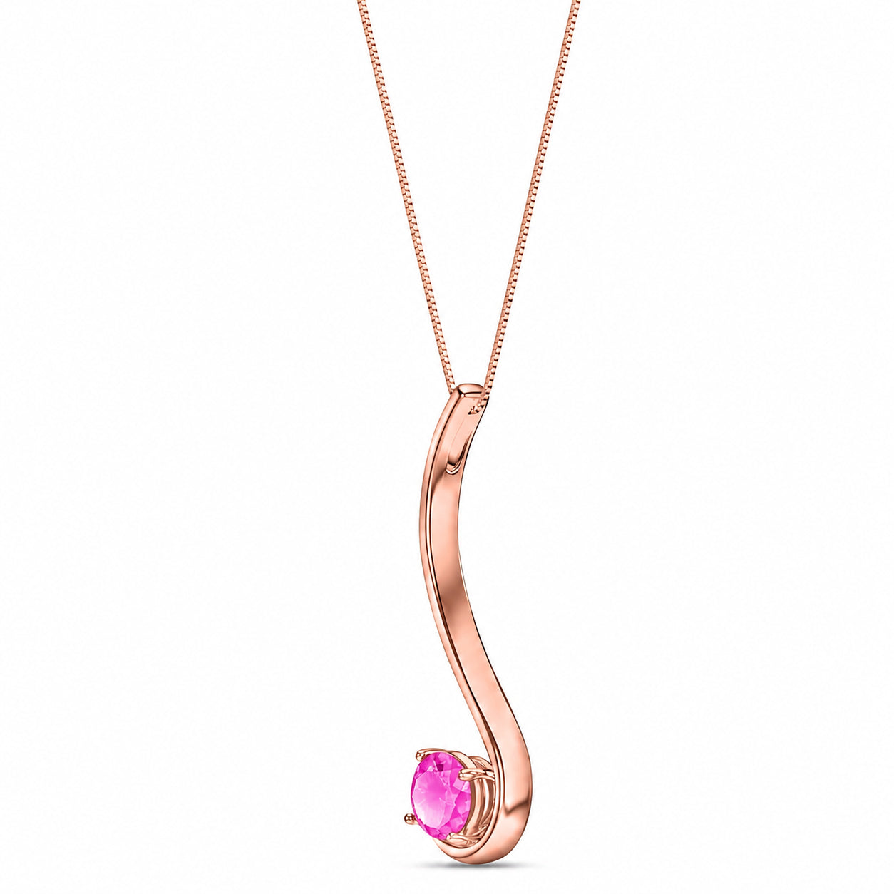 Rose Gold Aura Necklace Aquamarine 10K — Clementina