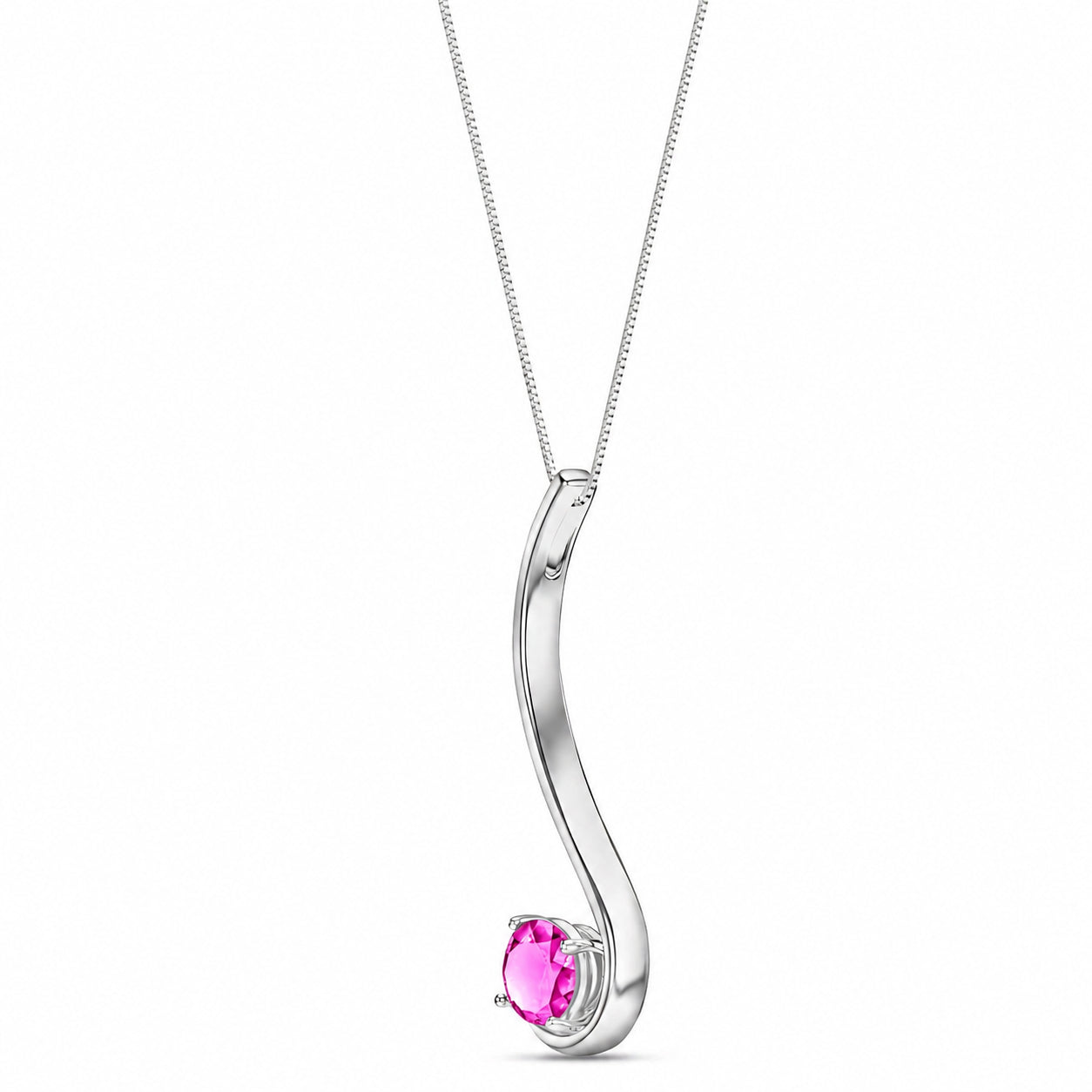 White Gold Aura Necklace Aquamarine 10K — Clementina