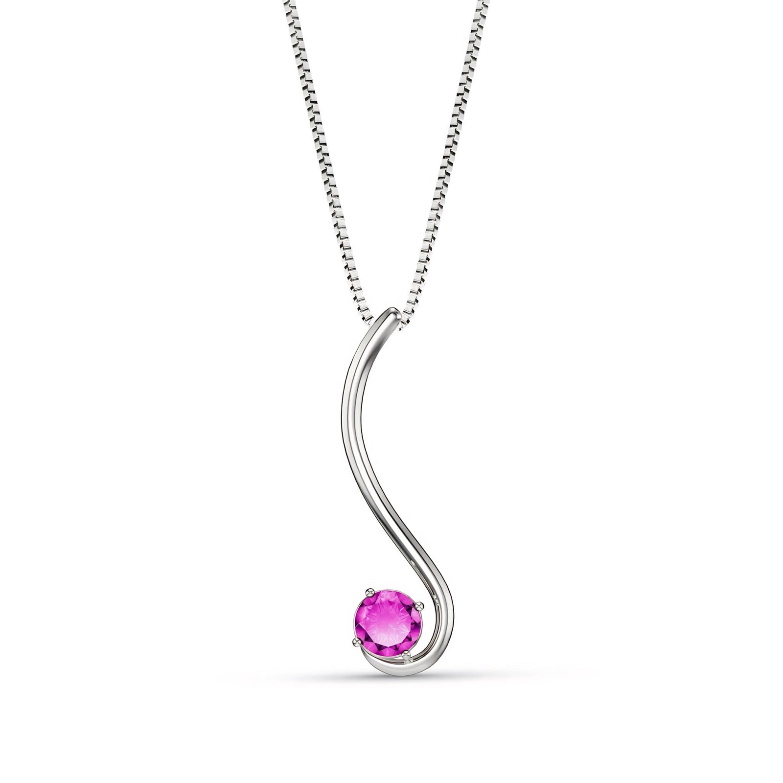 White Gold Aura Necklace Aquamarine 10K — Clementina