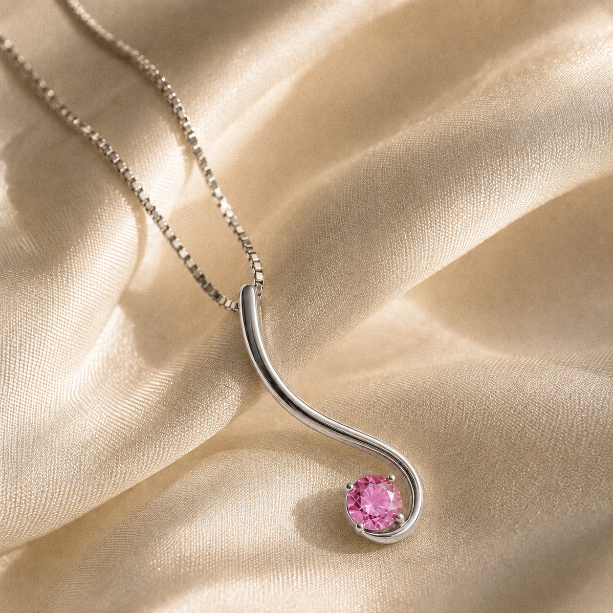 White Gold Aura Necklace Aquamarine 10K — Clementina