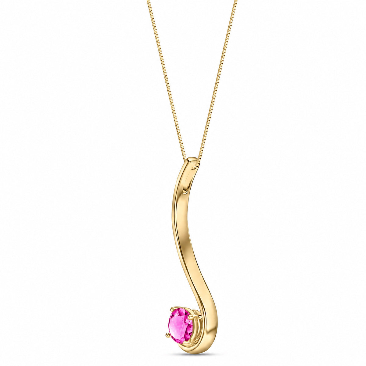 Yellow Gold Aura Necklace Aquamarine 10K — Clementina