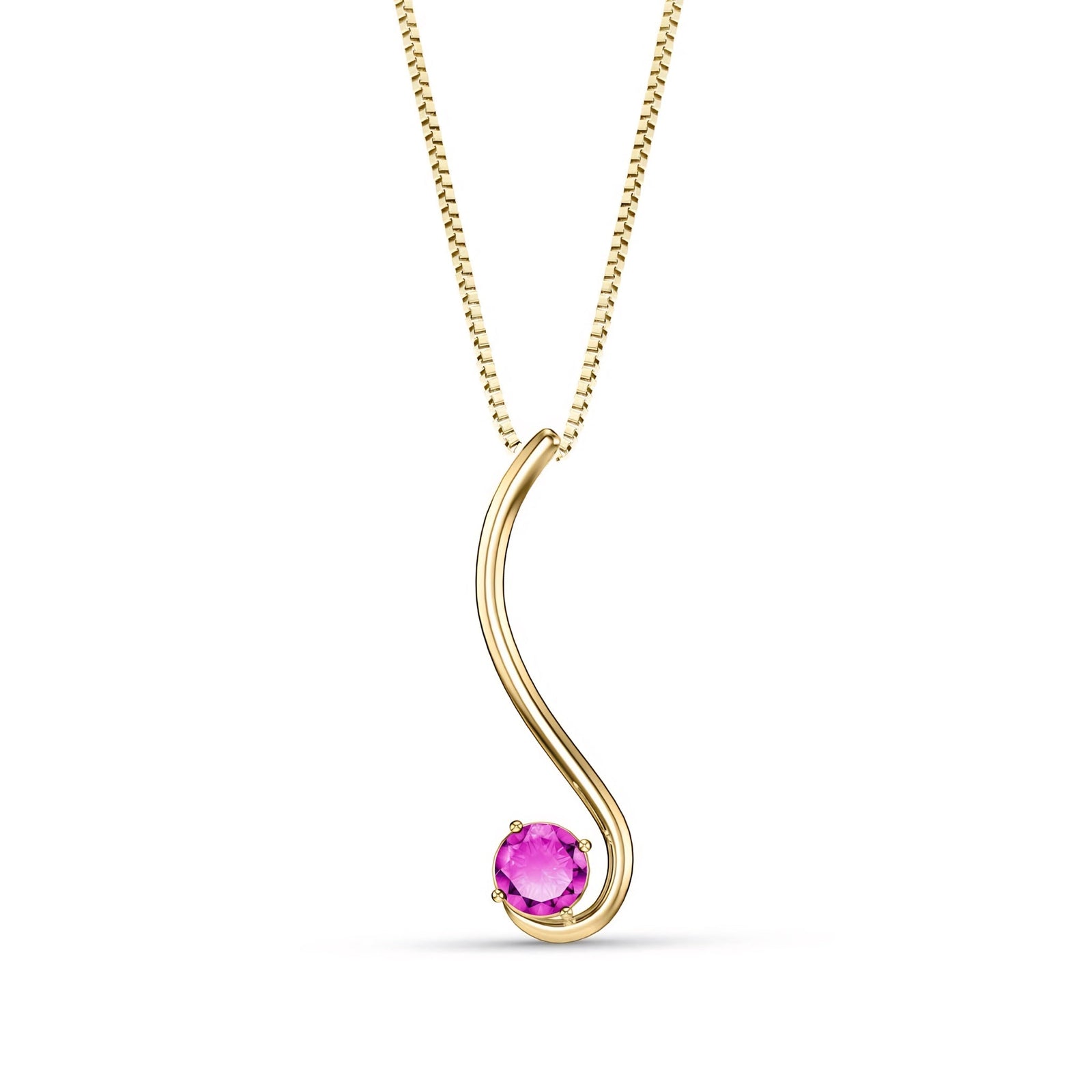 Yellow Gold Aura Necklace Aquamarine 10K — Clementina