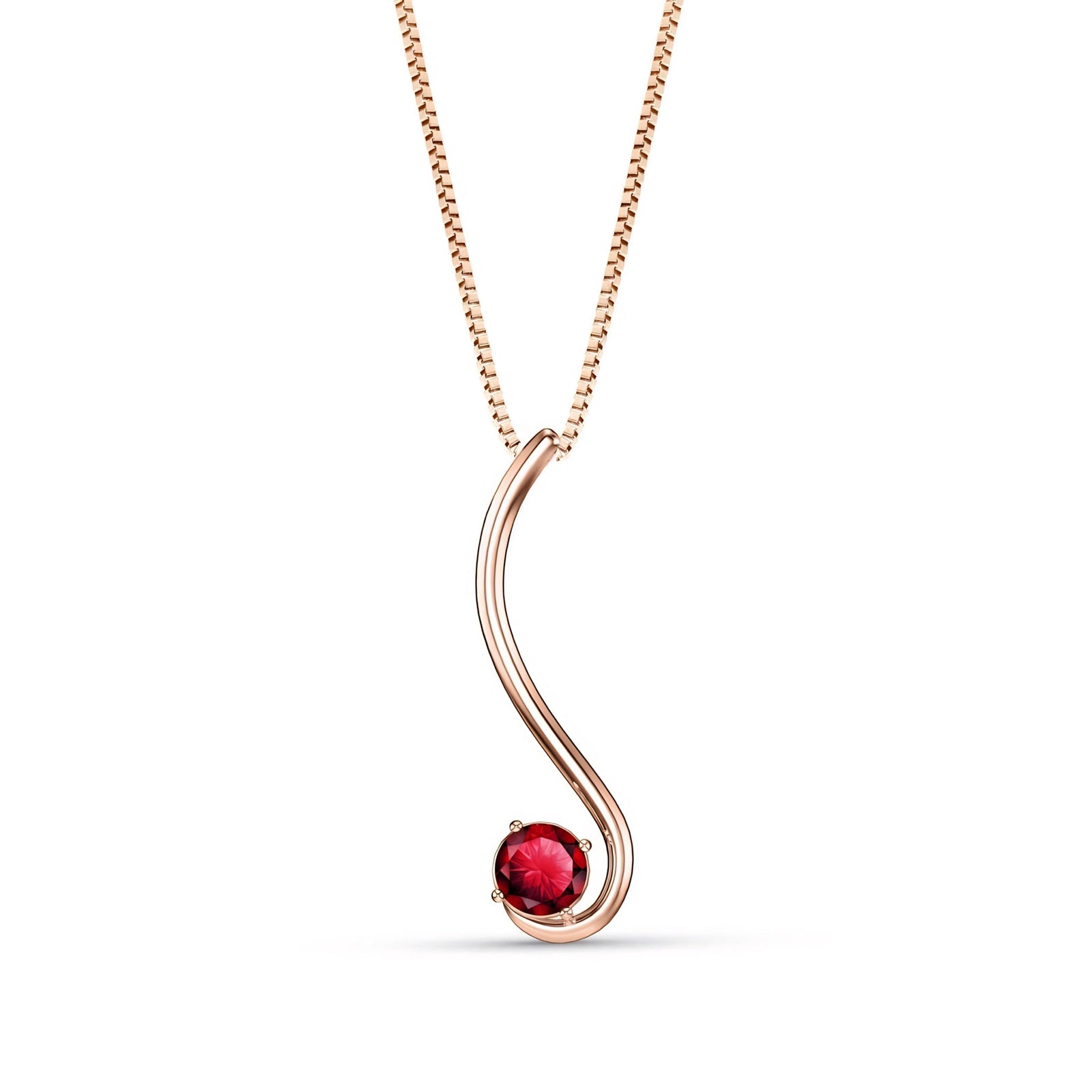 Rose Gold Aura Necklace Sapphire 10K — Clementina