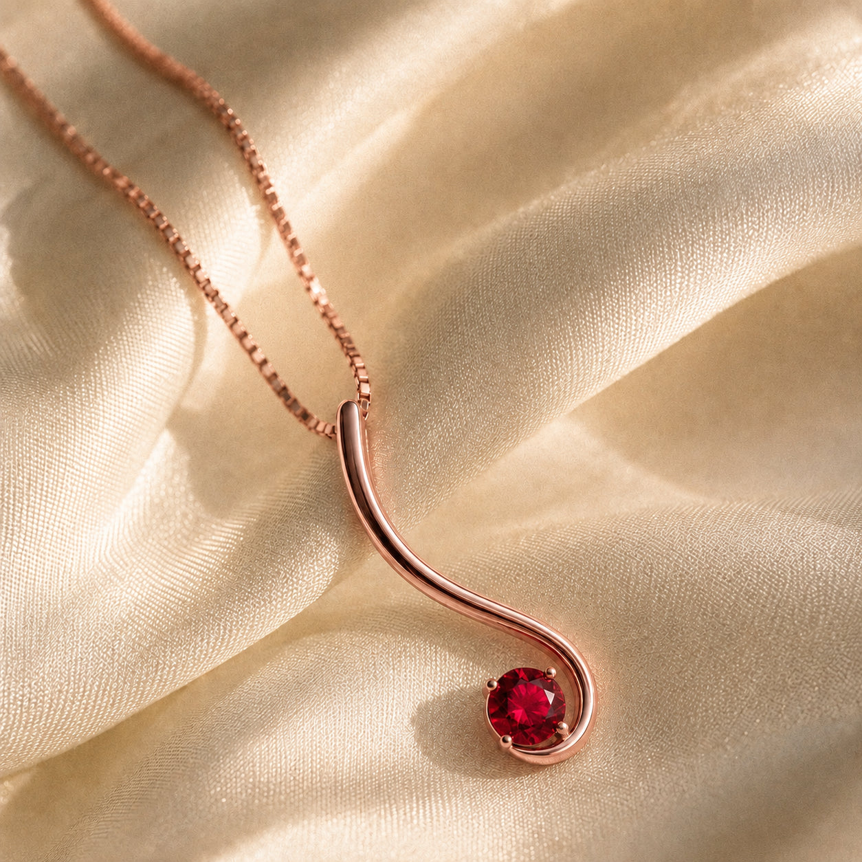 Rose Gold Aura Necklace Sapphire 10K — Clementina