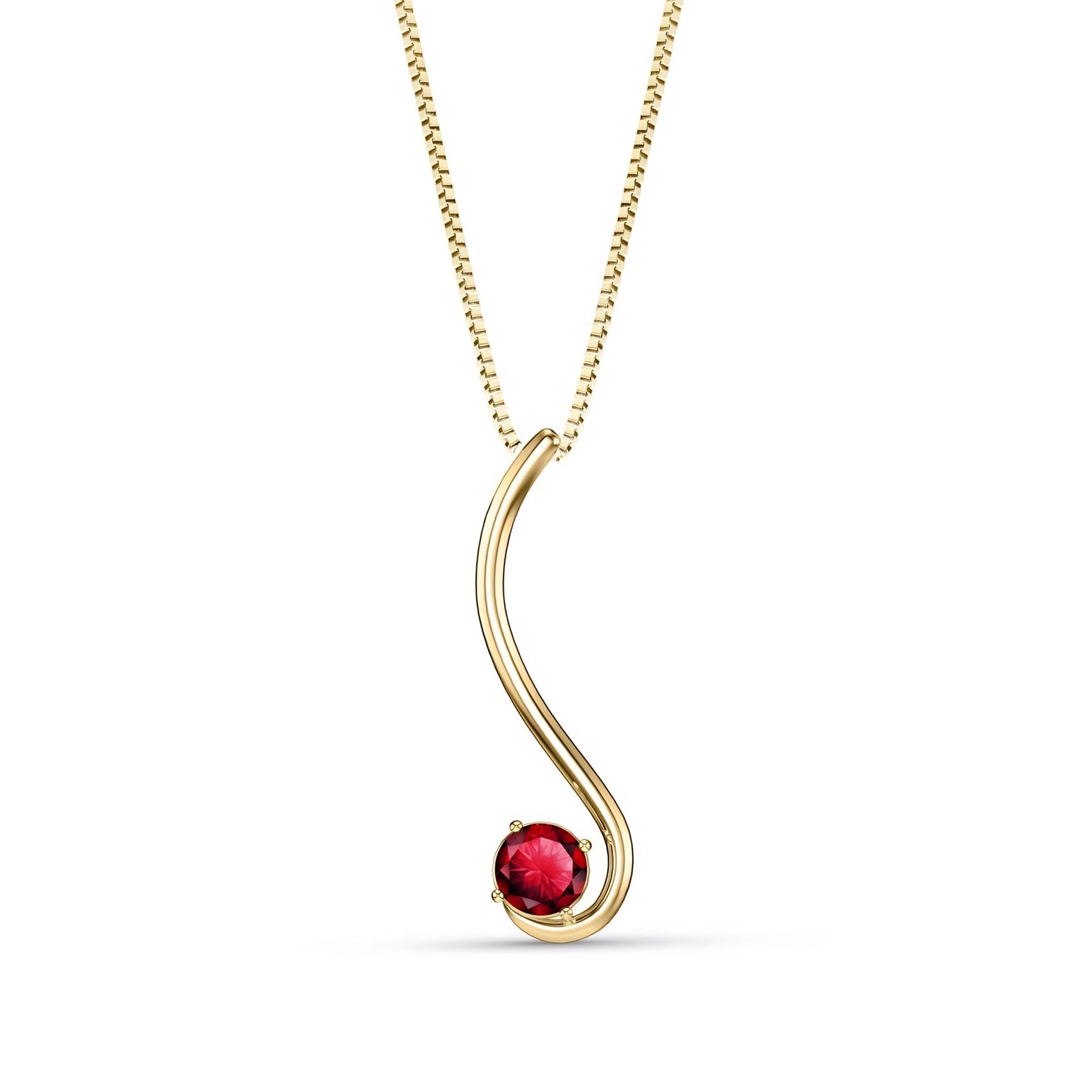 Yellow Gold Aura Necklace Sapphire 10K — Clementina