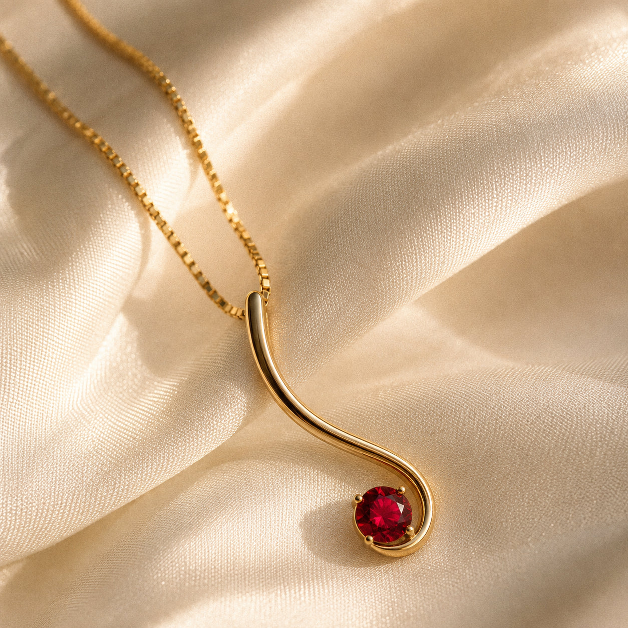 Yellow Gold Aura Necklace Sapphire 10K — Clementina