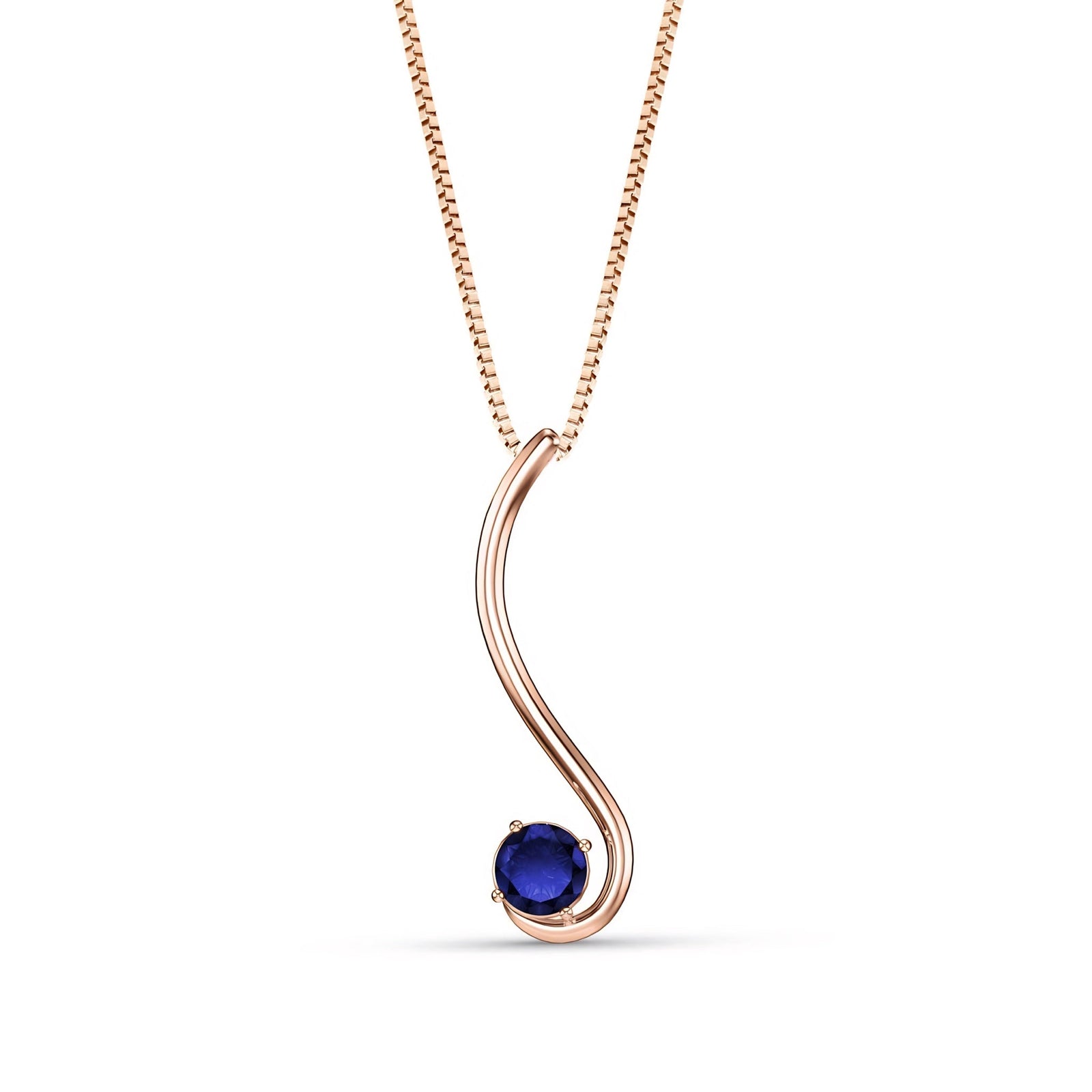 Rose Gold Aura Necklace Garnet 10K — Clementina