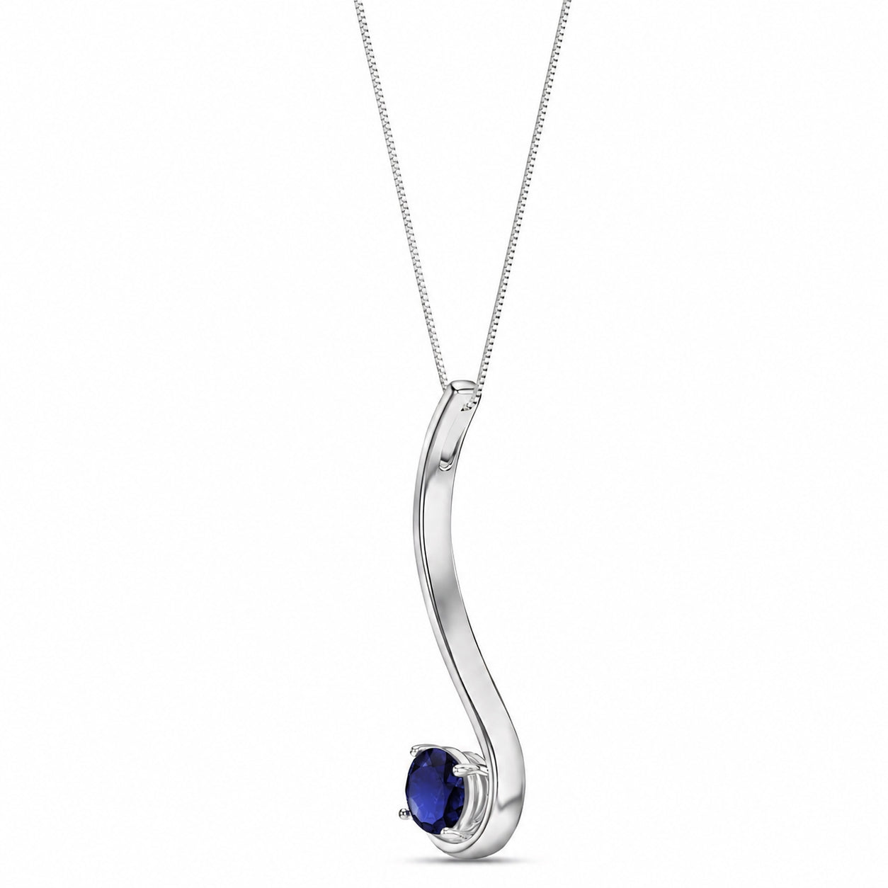 White Gold Aura Necklace Garnet 10K — Clementina