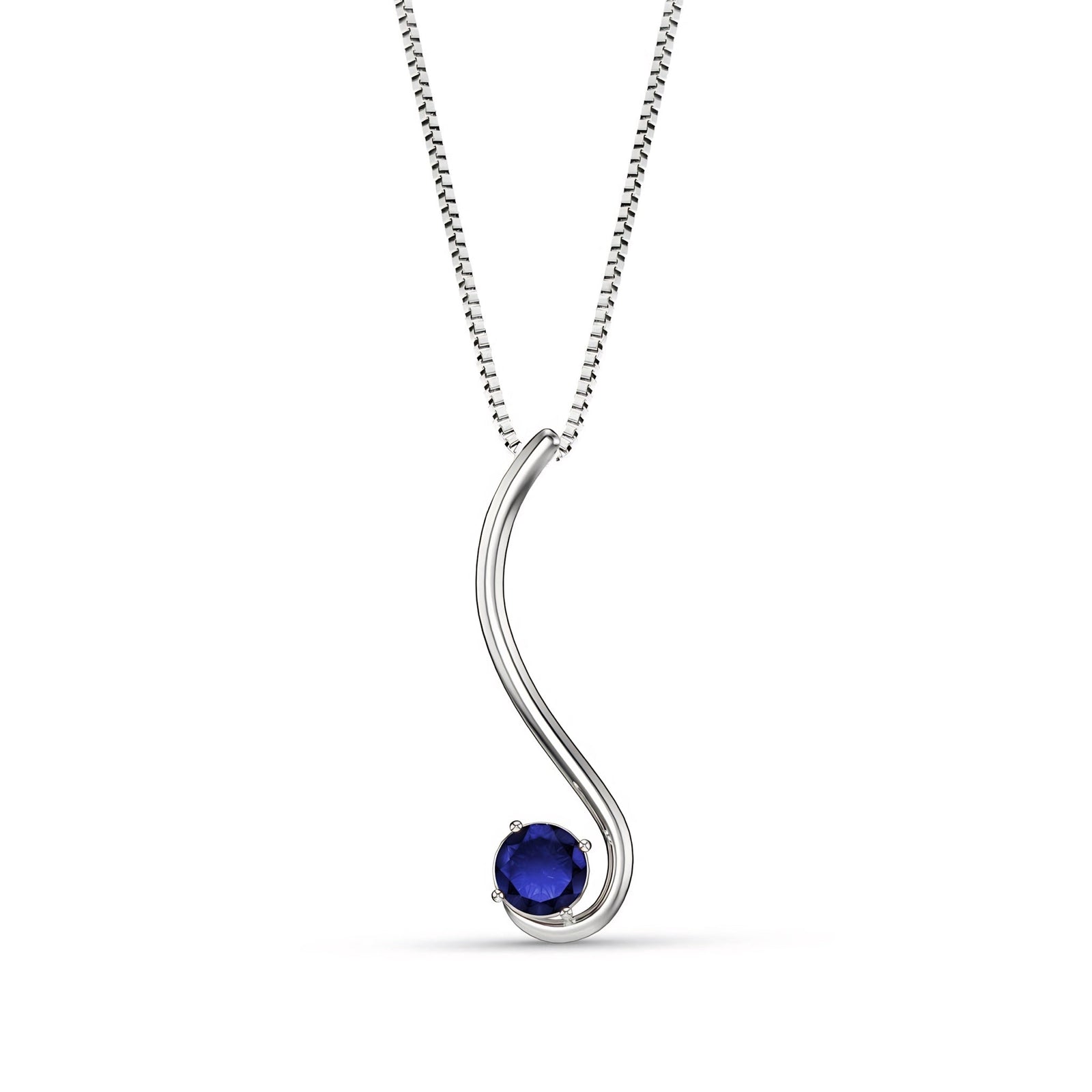 White Gold Aura Necklace Garnet 10K — Clementina