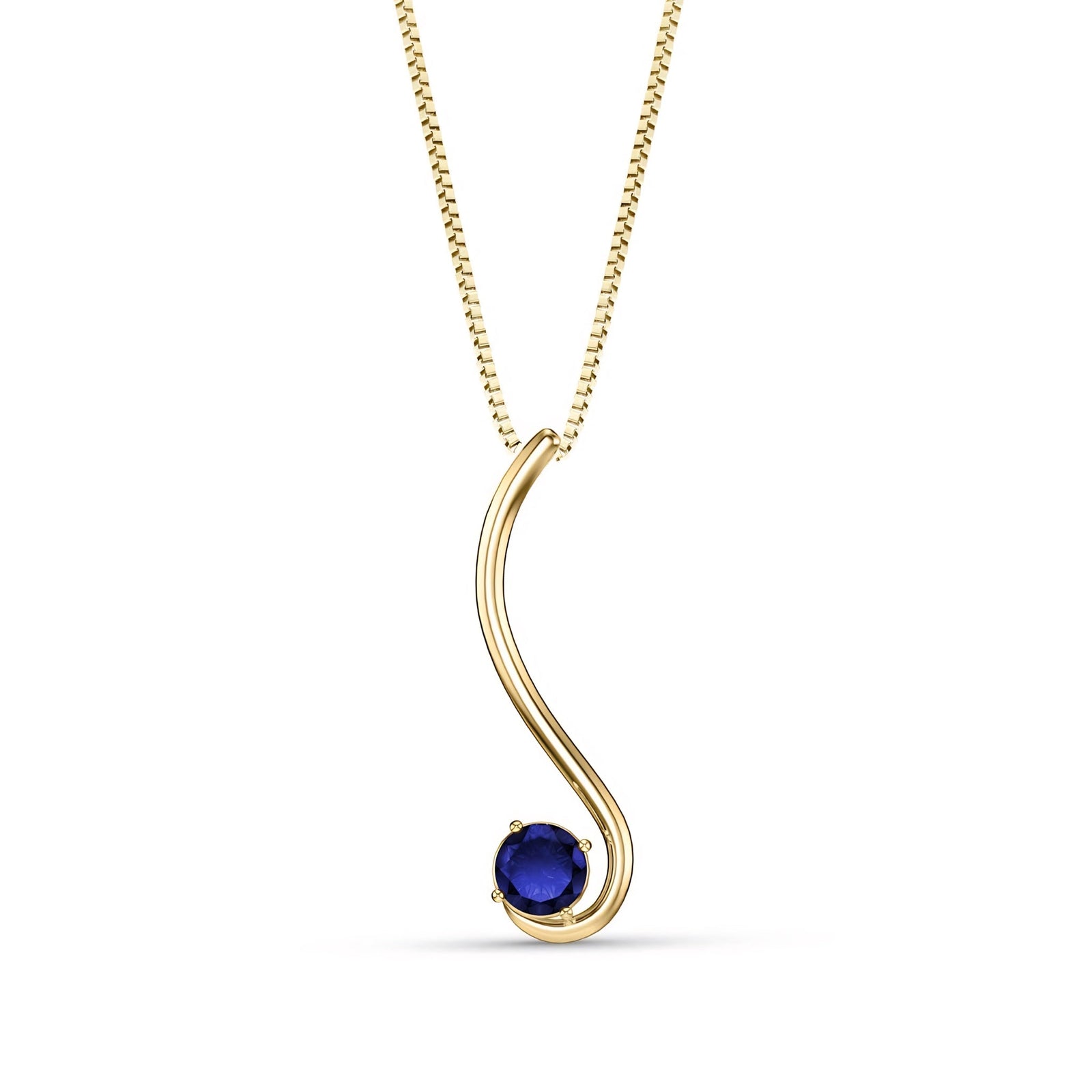 Yellow Gold Aura Necklace Garnet 10K — Clementina