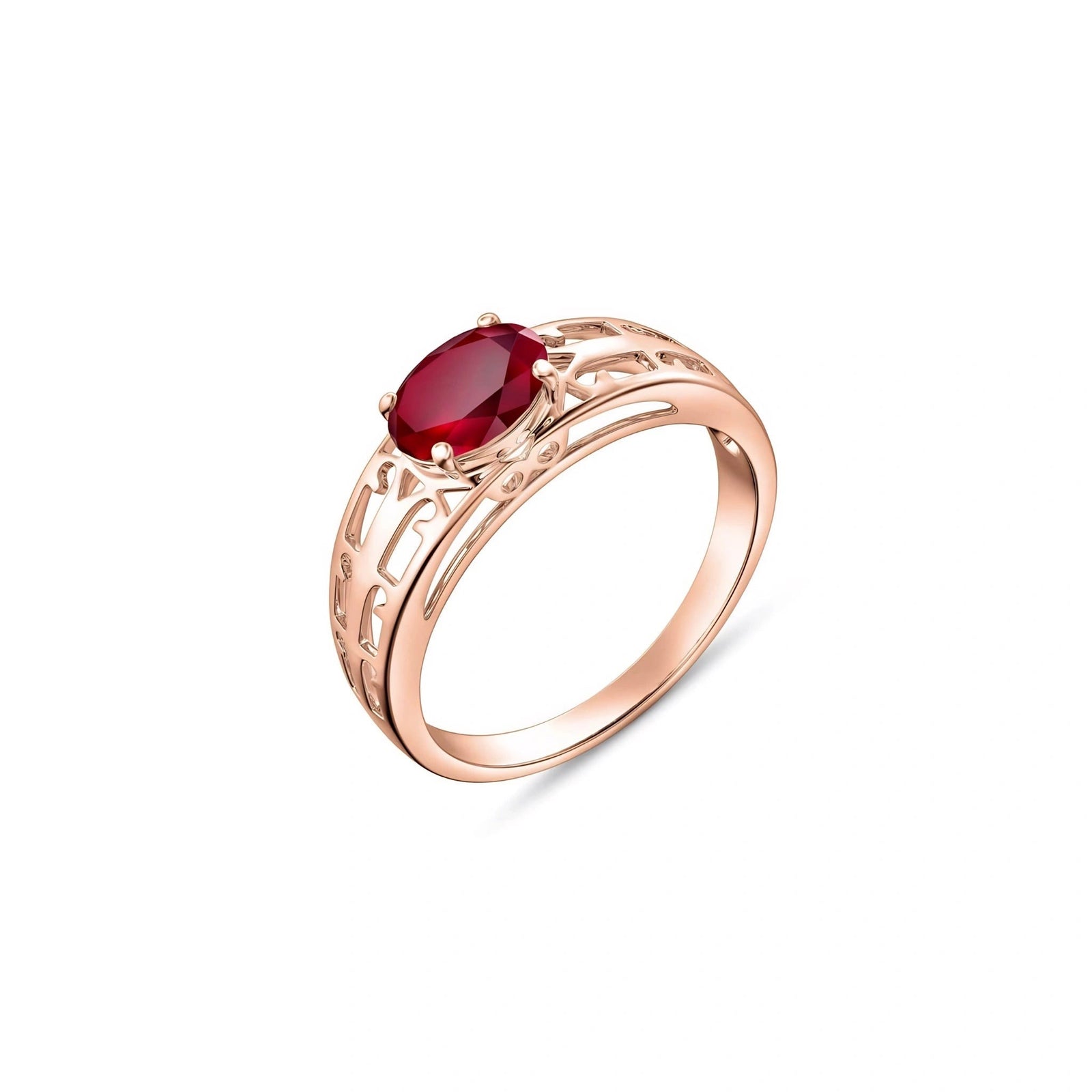 Rose Gold Grace Ring Ruby 10K — Nilde