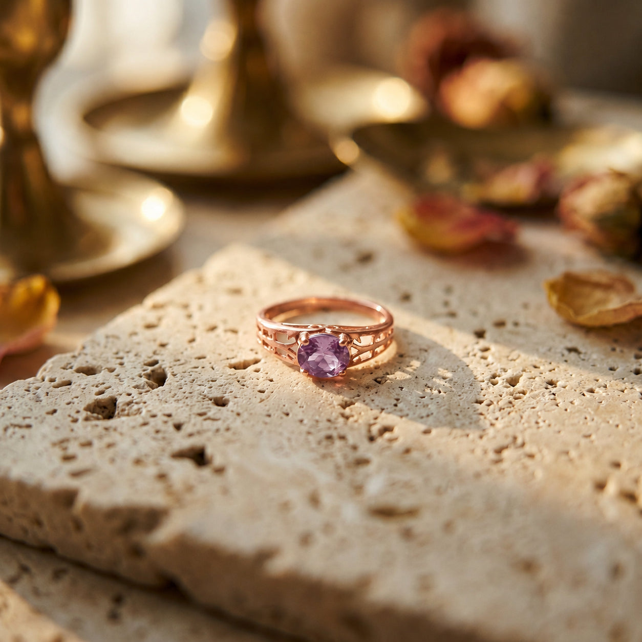 Rose Gold Grace Ring Ruby 10K — Nilde