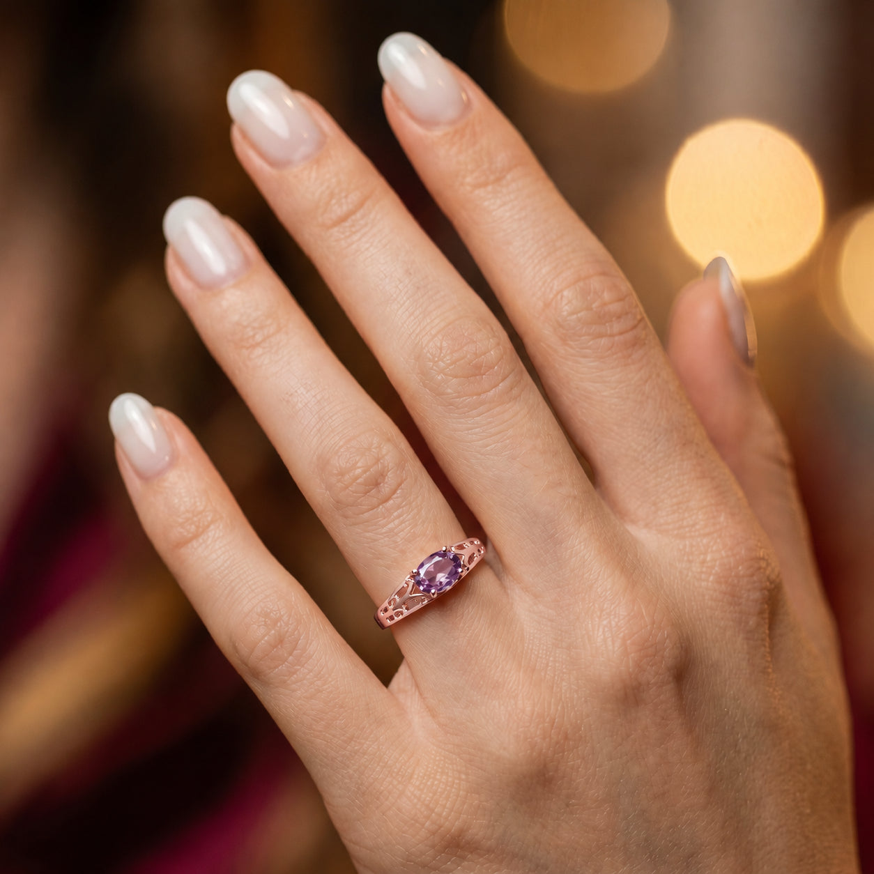 Rose Gold Grace Ring Ruby 10K — Nilde