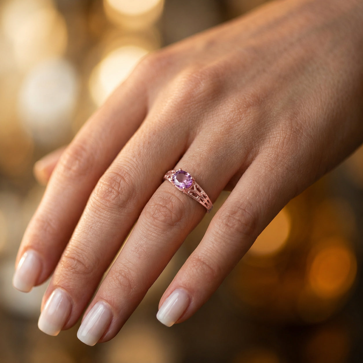 Rose Gold Grace Ring Ruby 10K — Nilde