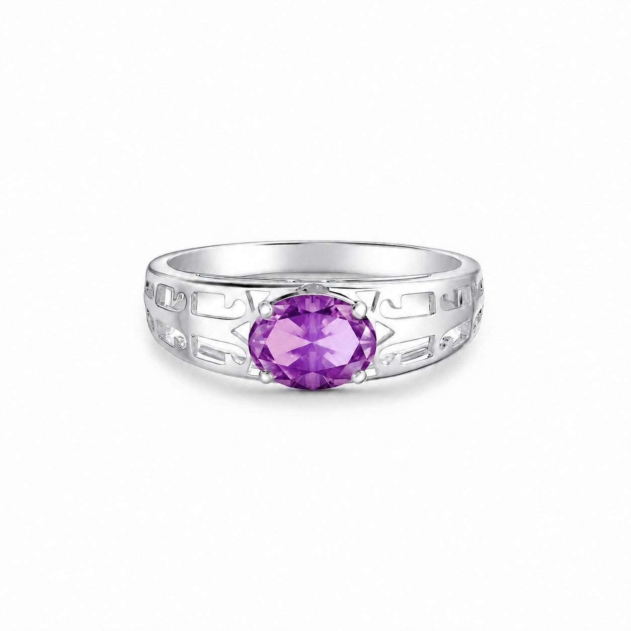 White Gold Grace Ring Ruby 10K — Nilde