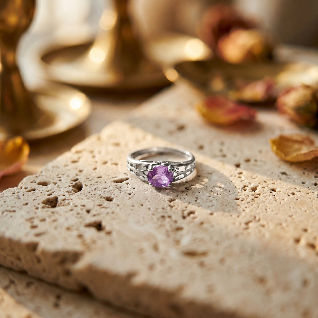 White Gold Grace Ring Ruby 10K — Nilde
