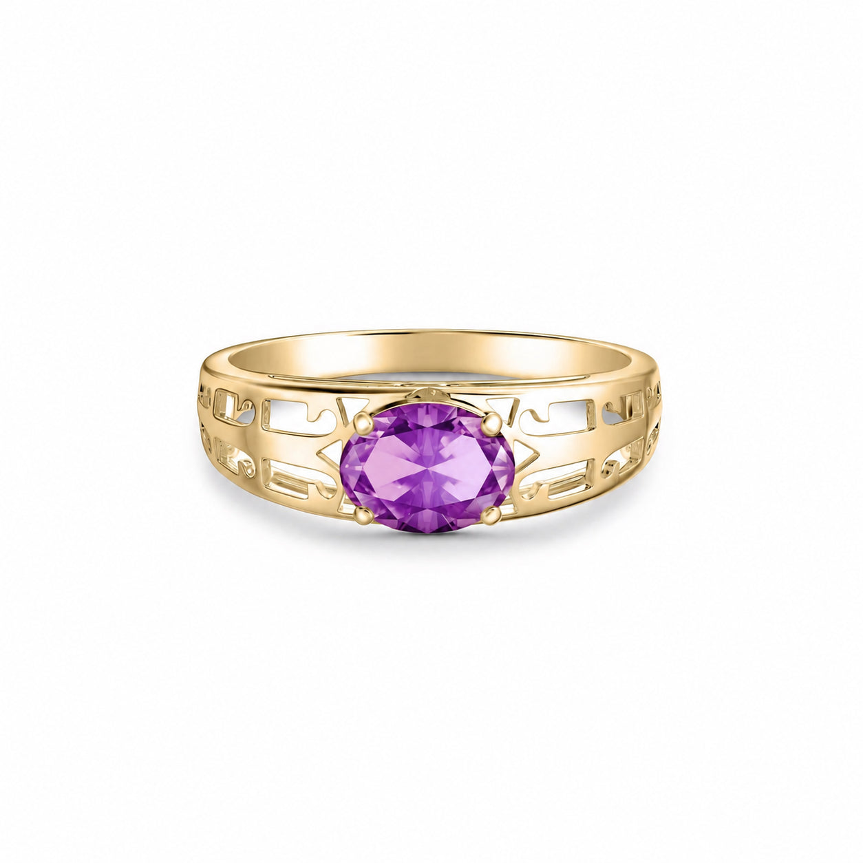 Yellow Gold Grace Ring Ruby 10K — Nilde