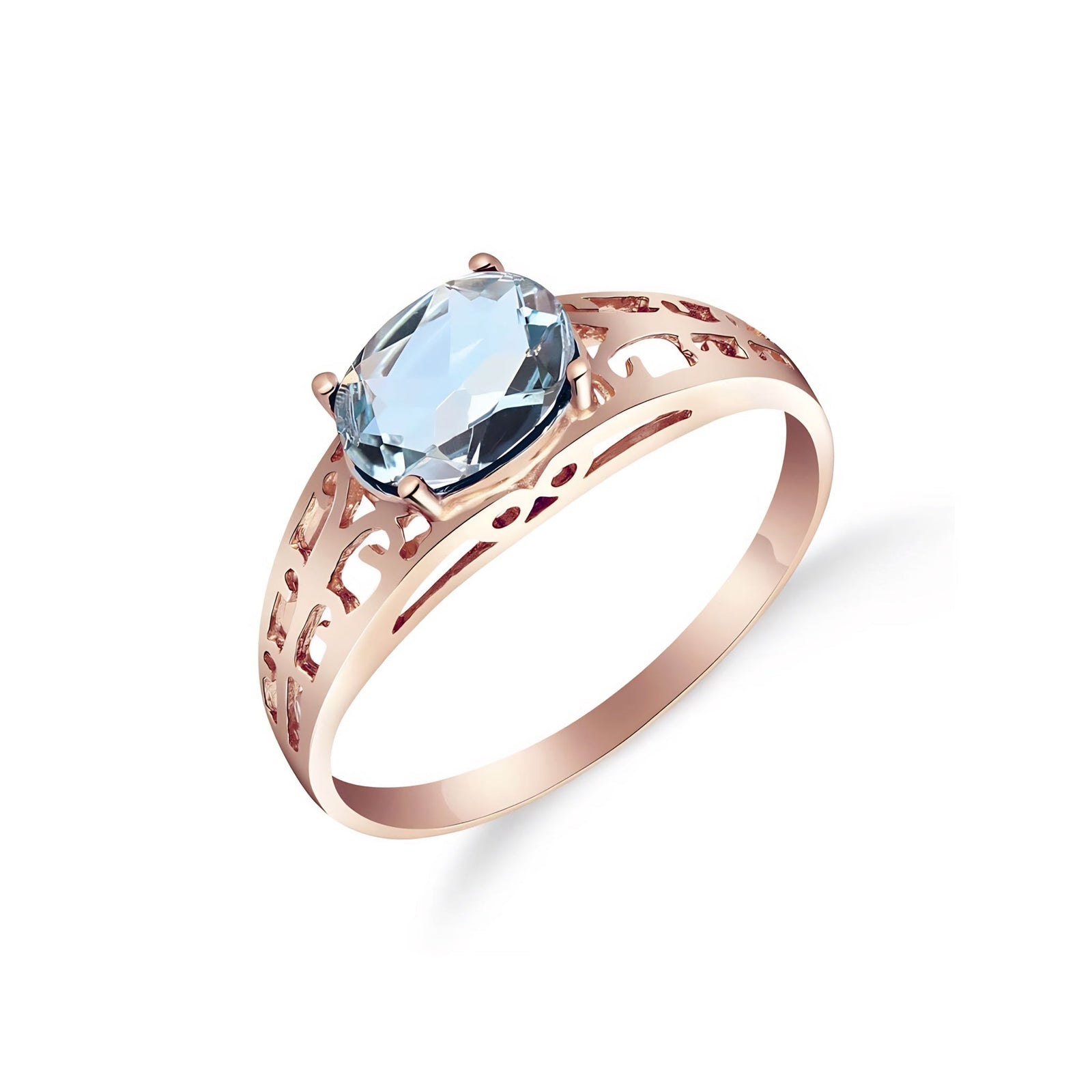 Rose Gold Grace Ring Blue Topaz 10K — Nilde