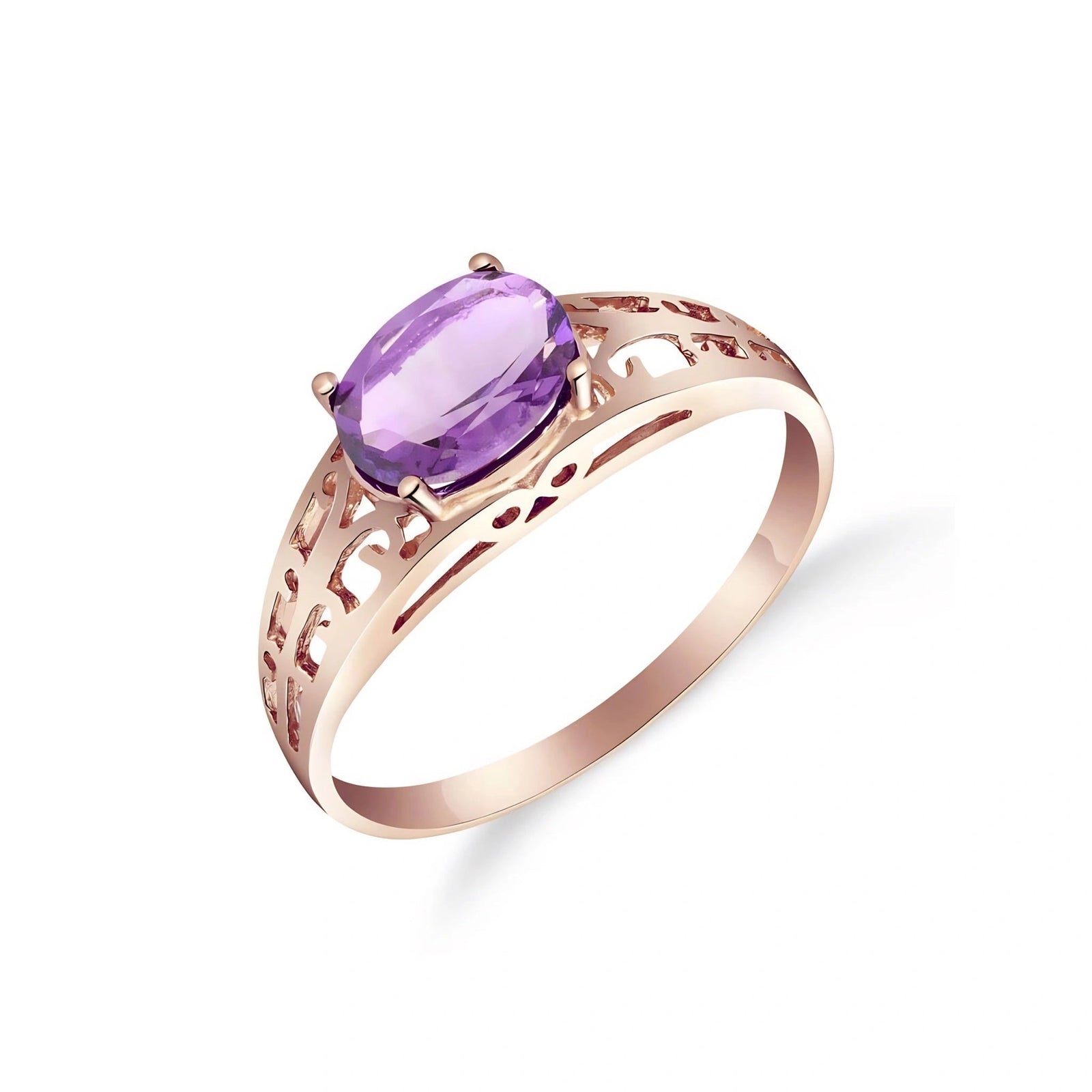 Rose Gold Grace Ring Amethyst 10K — Nilde