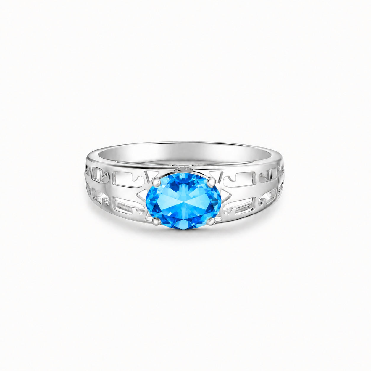 White Gold Grace Ring Amethyst 10K — Nilde
