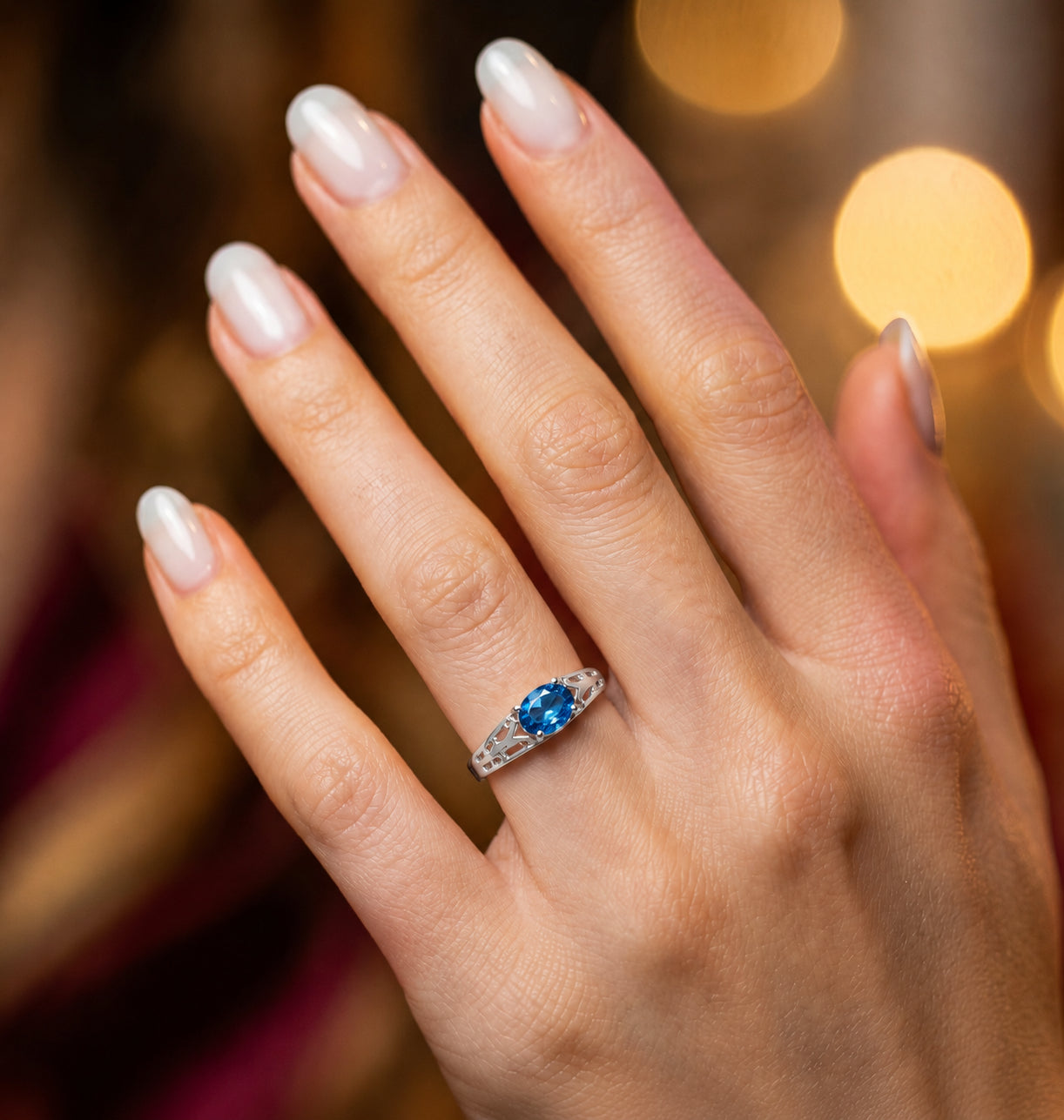 White Gold Grace Ring Amethyst 10K — Nilde