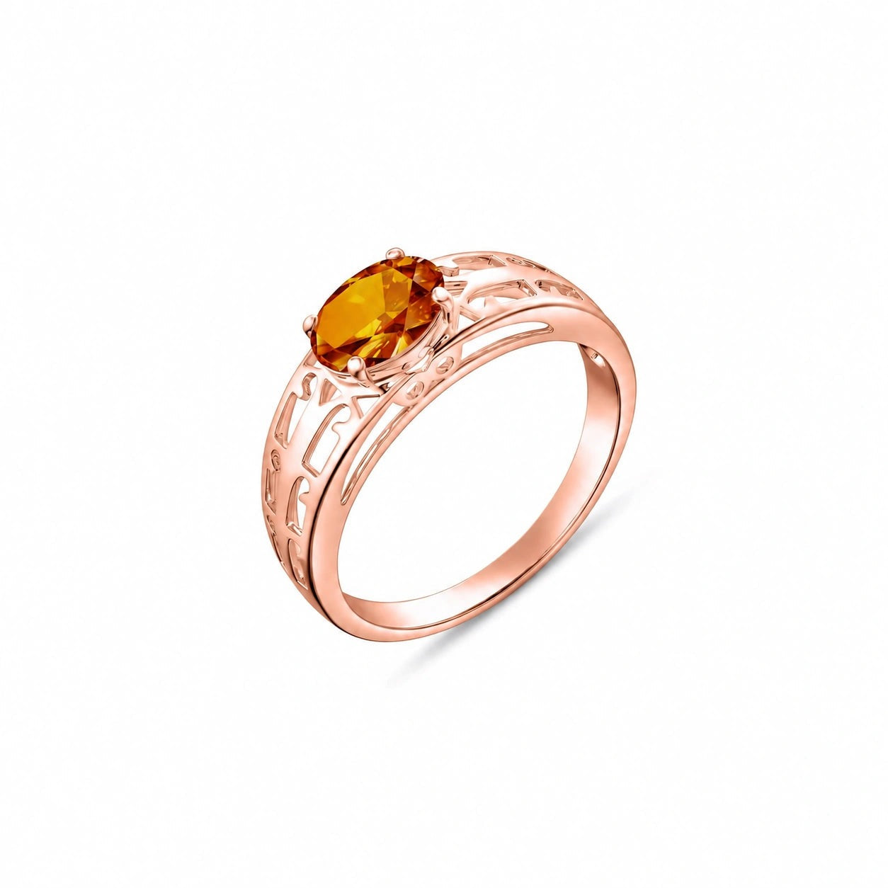 Rose Gold Grace Ring Citrine 10K — Nilde