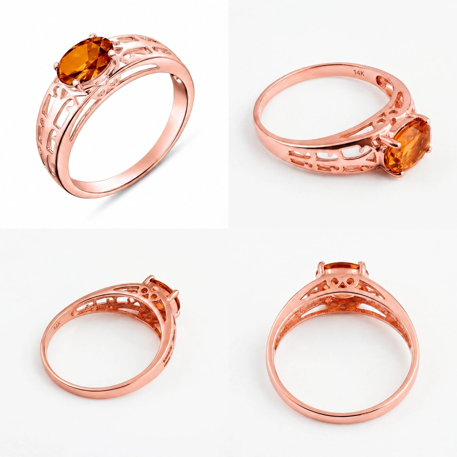 Rose Gold Grace Ring Citrine 10K — Nilde