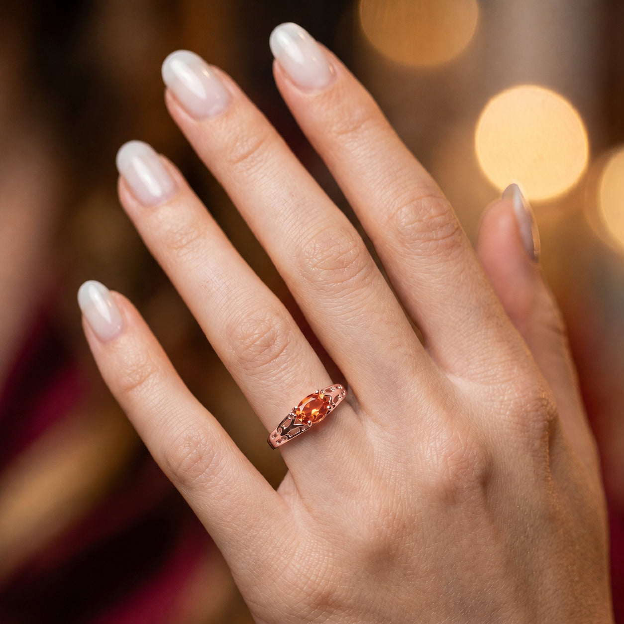 Rose Gold Grace Ring Citrine 10K — Nilde