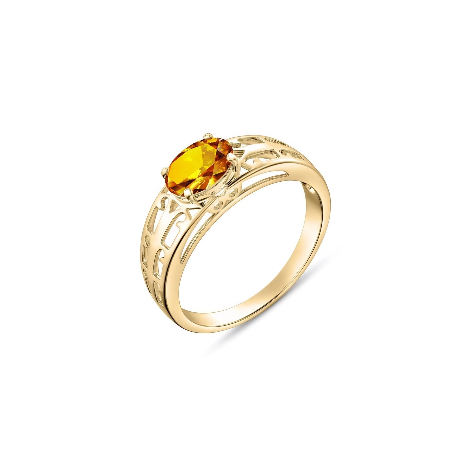 Yellow Gold Grace Ring Citrine 10K — Nilde