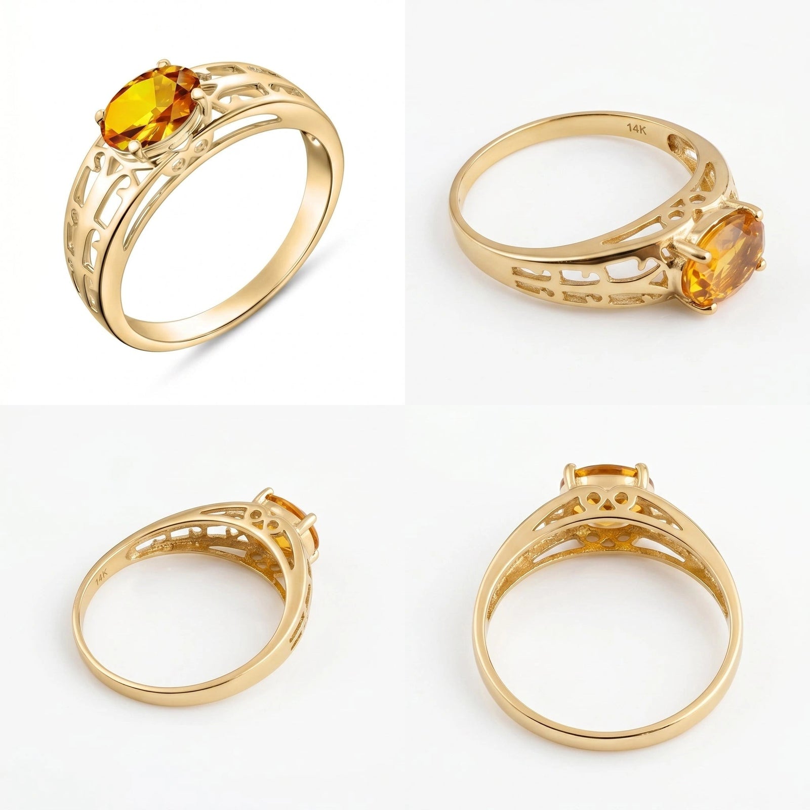 Yellow Gold Grace Ring Citrine 10K — Nilde