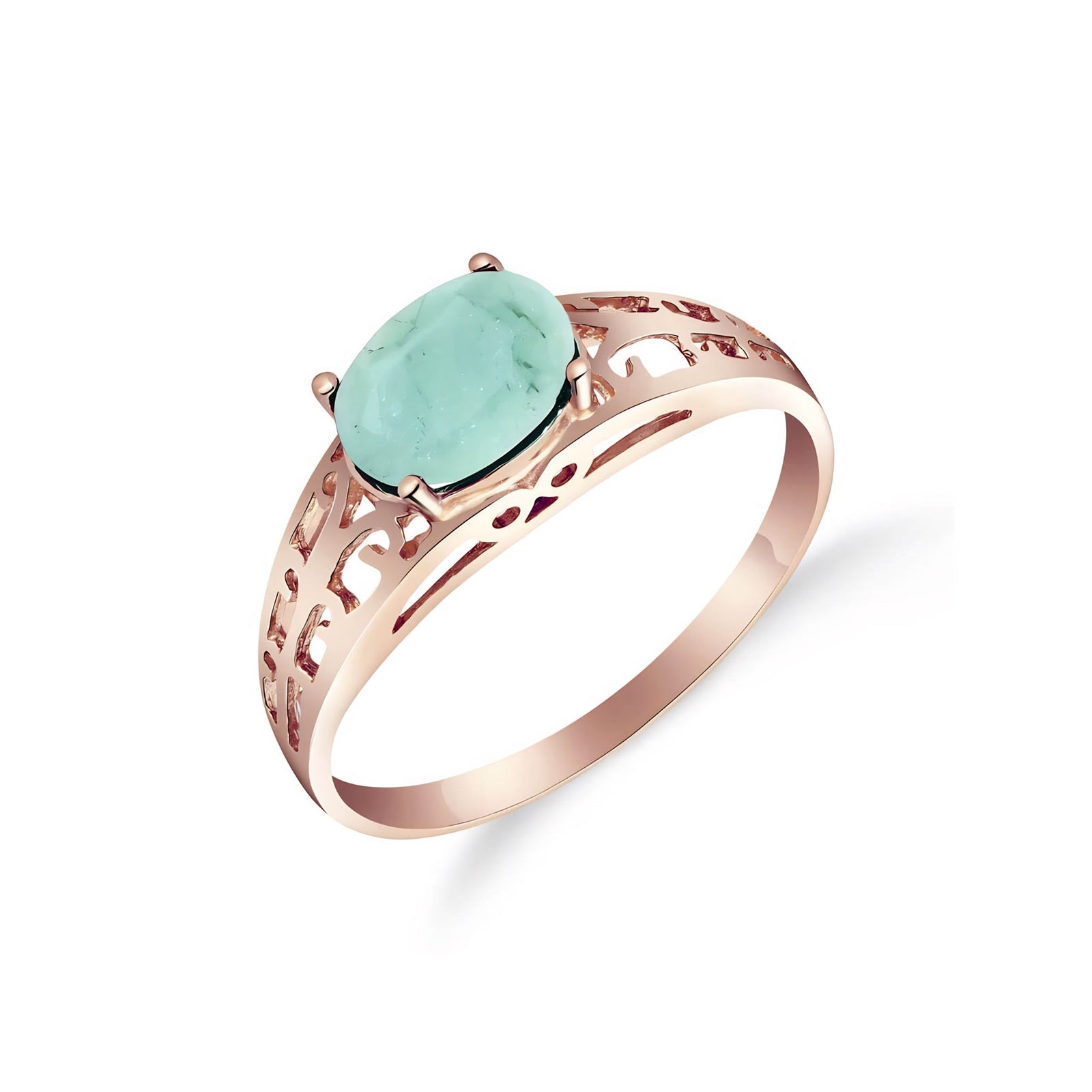 Rose Gold Grace Ring Aquamarine 10K — Nilde