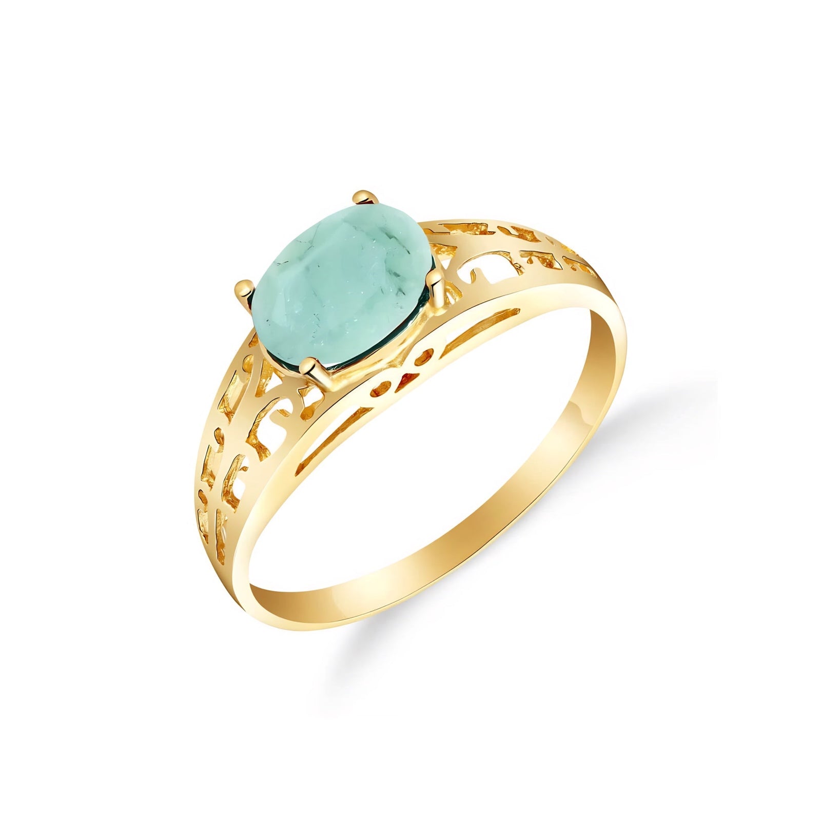 Yellow Gold Grace Ring Aquamarine 10K — Nilde