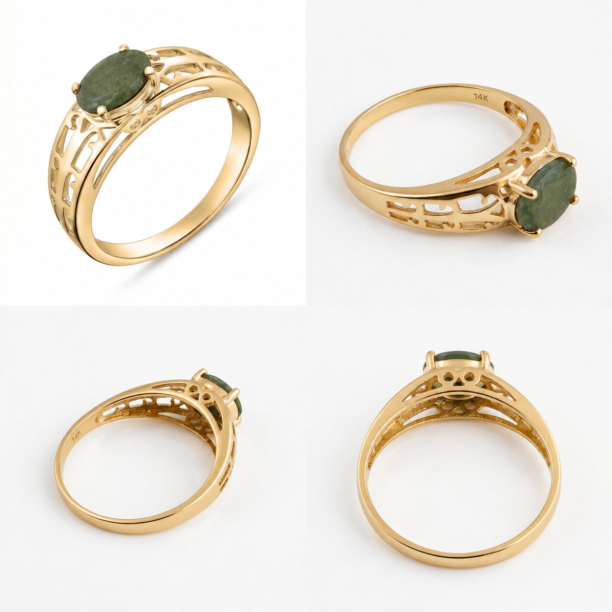 Yellow Gold Grace Ring Aquamarine 10K — Nilde