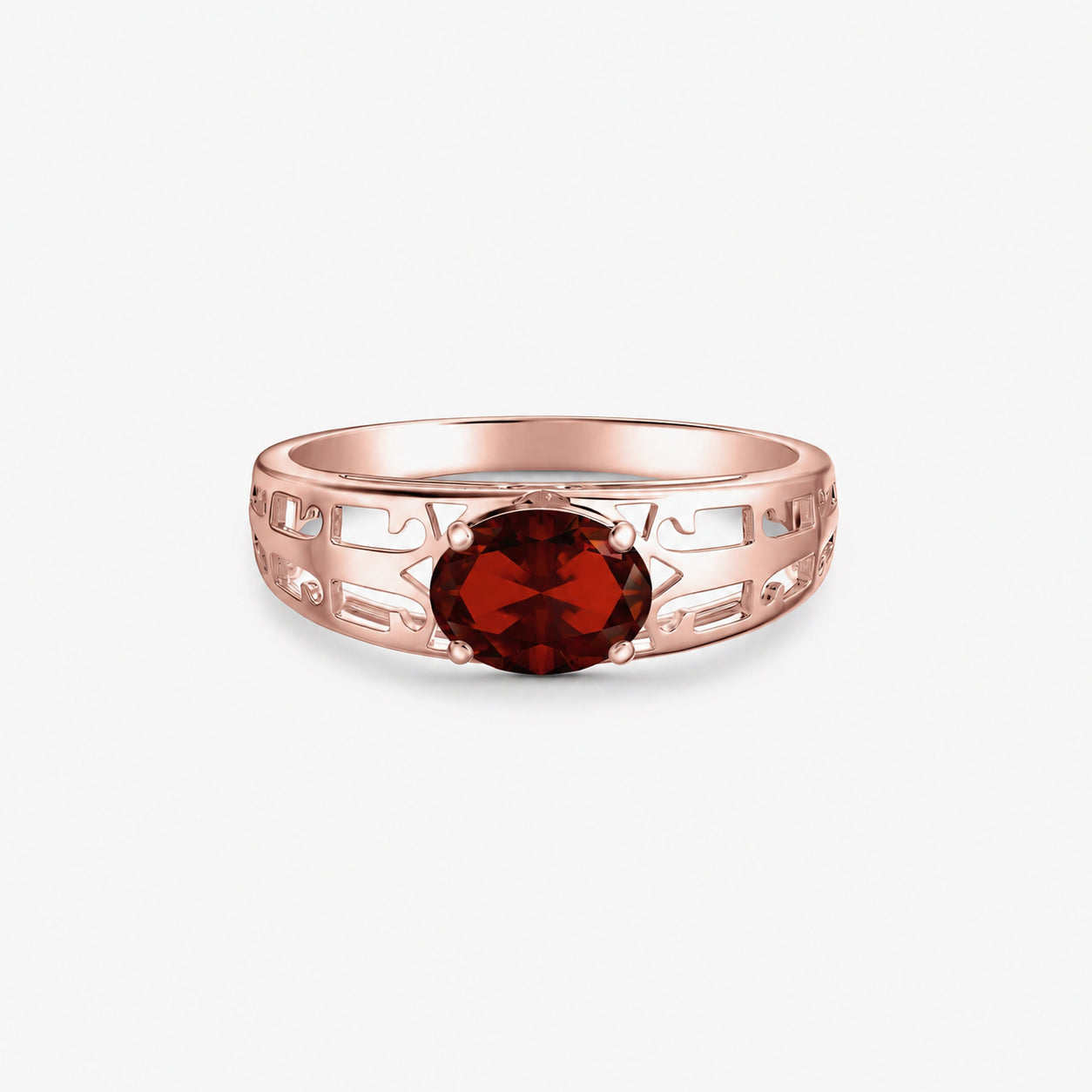 Rose Gold Grace Ring Sapphire 10K — Nilde