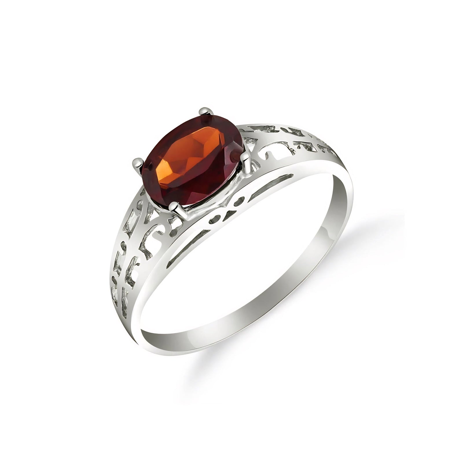 White Gold Grace Ring Sapphire 10K — Nilde