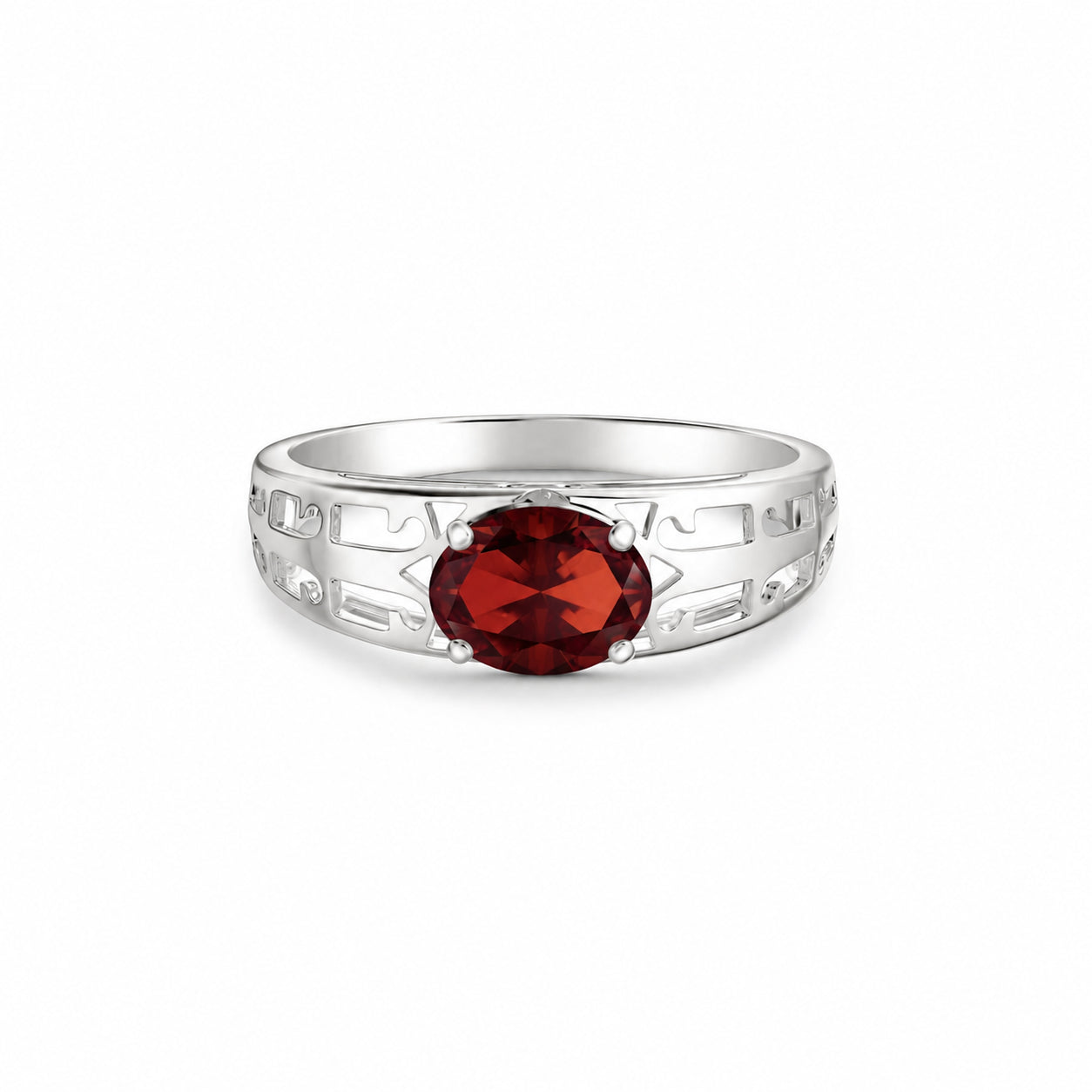 White Gold Grace Ring Sapphire 10K — Nilde