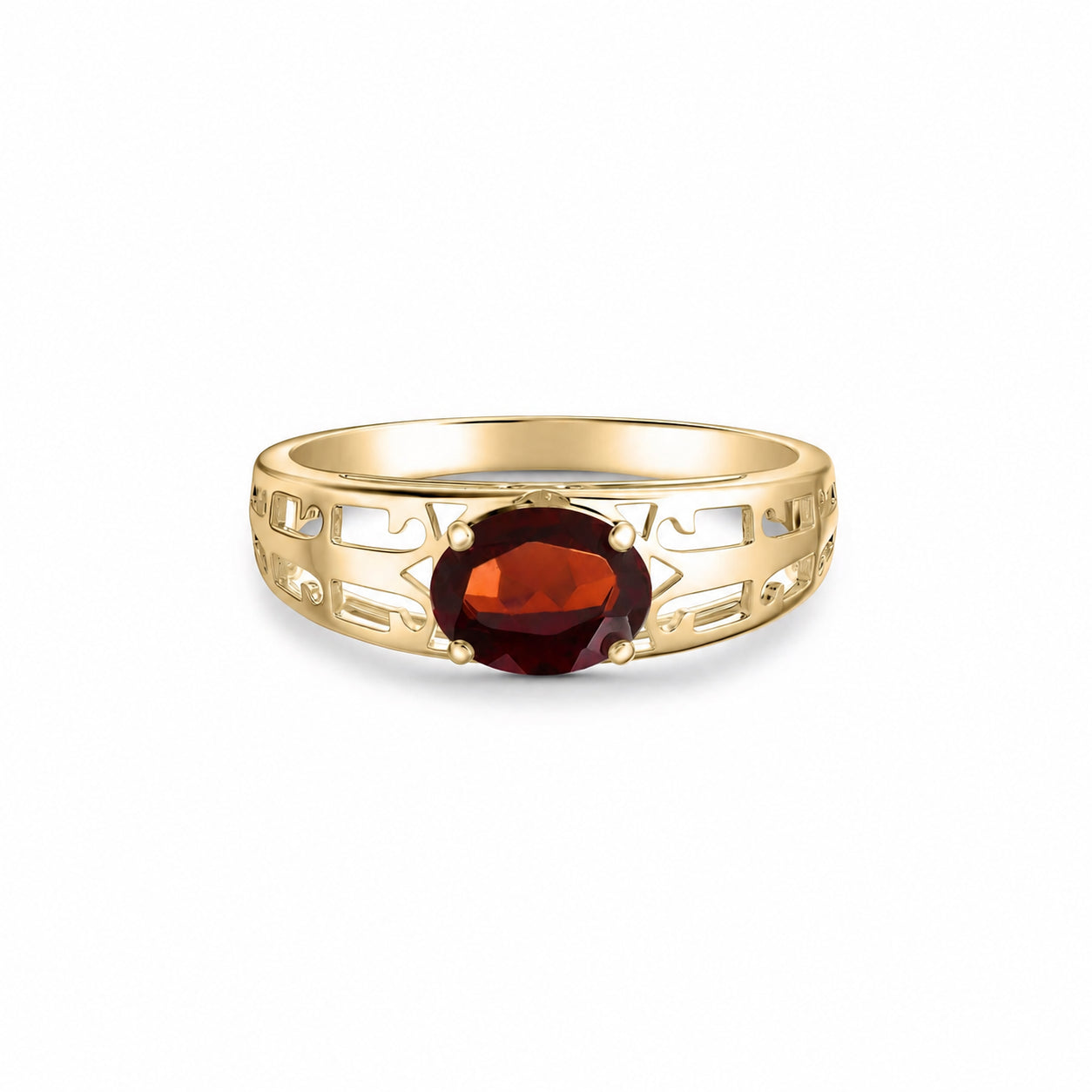 Yellow Gold Grace Ring Sapphire 10K — Nilde