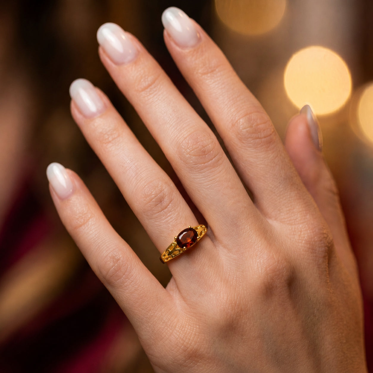 Yellow Gold Grace Ring Sapphire 10K — Nilde