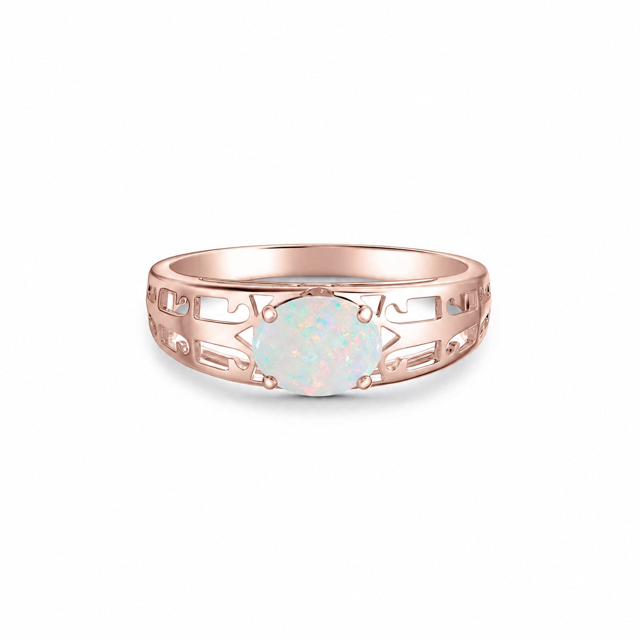 Rose Gold Grace Ring Emerald 10K — Nilde