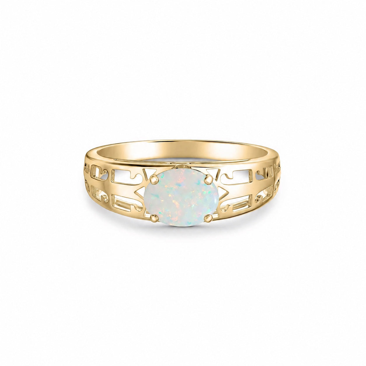 Yellow Gold Grace Ring Emerald 10K — Nilde