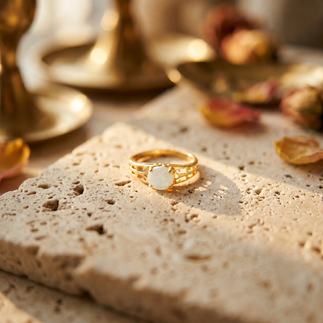 Yellow Gold Grace Ring Emerald 10K — Nilde