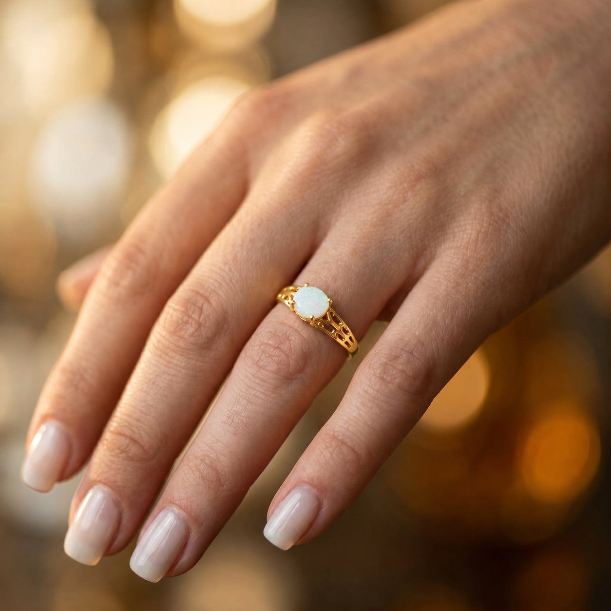 Yellow Gold Grace Ring Emerald 10K — Nilde
