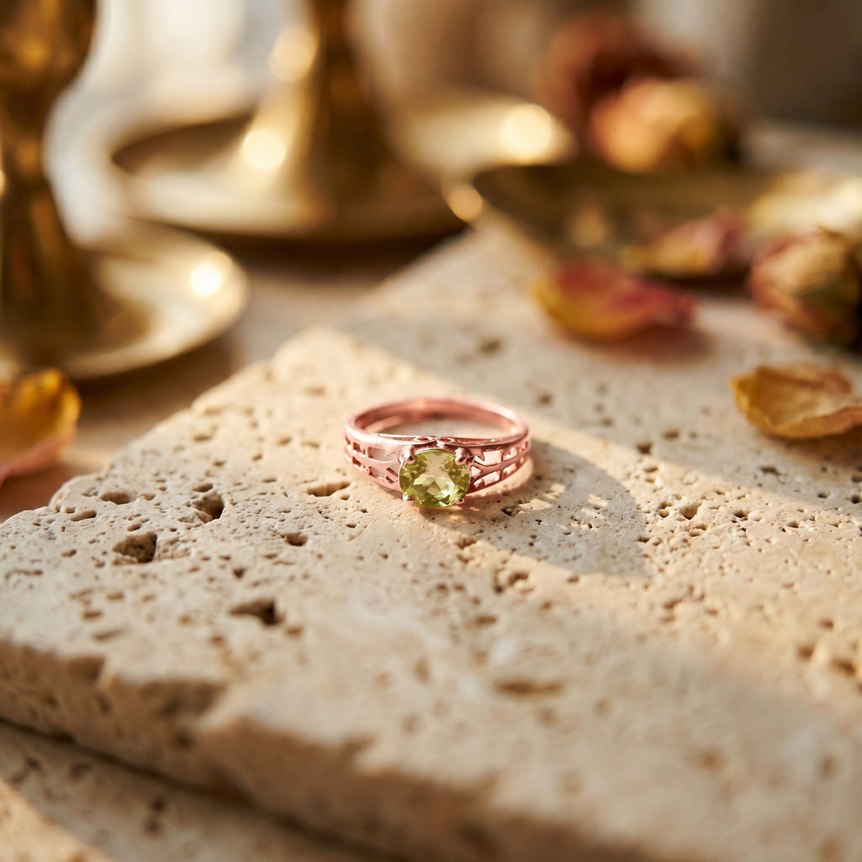 Rose Gold Grace Ring Pink Topaz 10K — Nilde