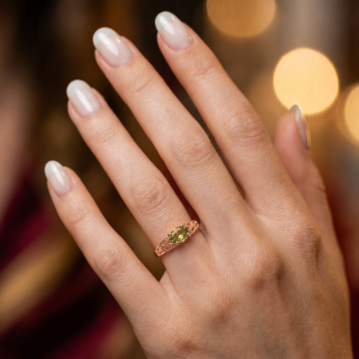 Rose Gold Grace Ring Pink Topaz 10K — Nilde