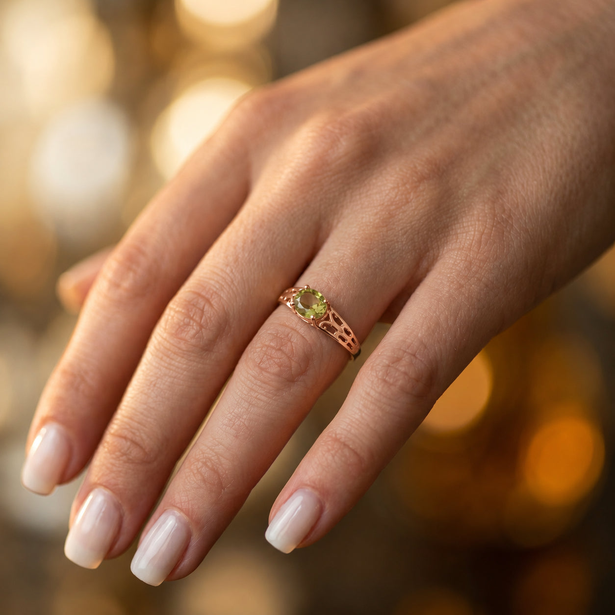 Rose Gold Grace Ring Pink Topaz 10K — Nilde