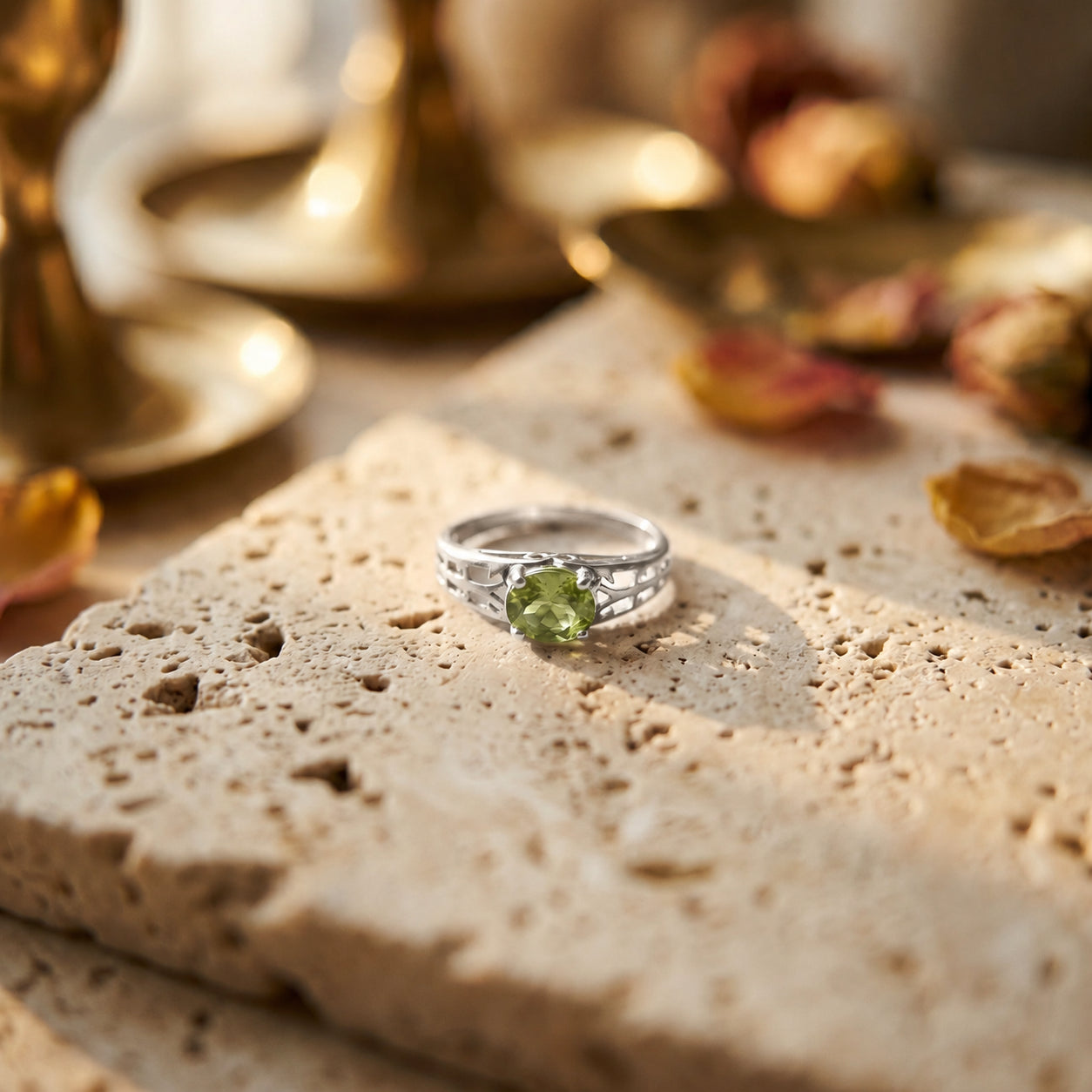 White Gold Grace Ring Pink Topaz 10K — Nilde