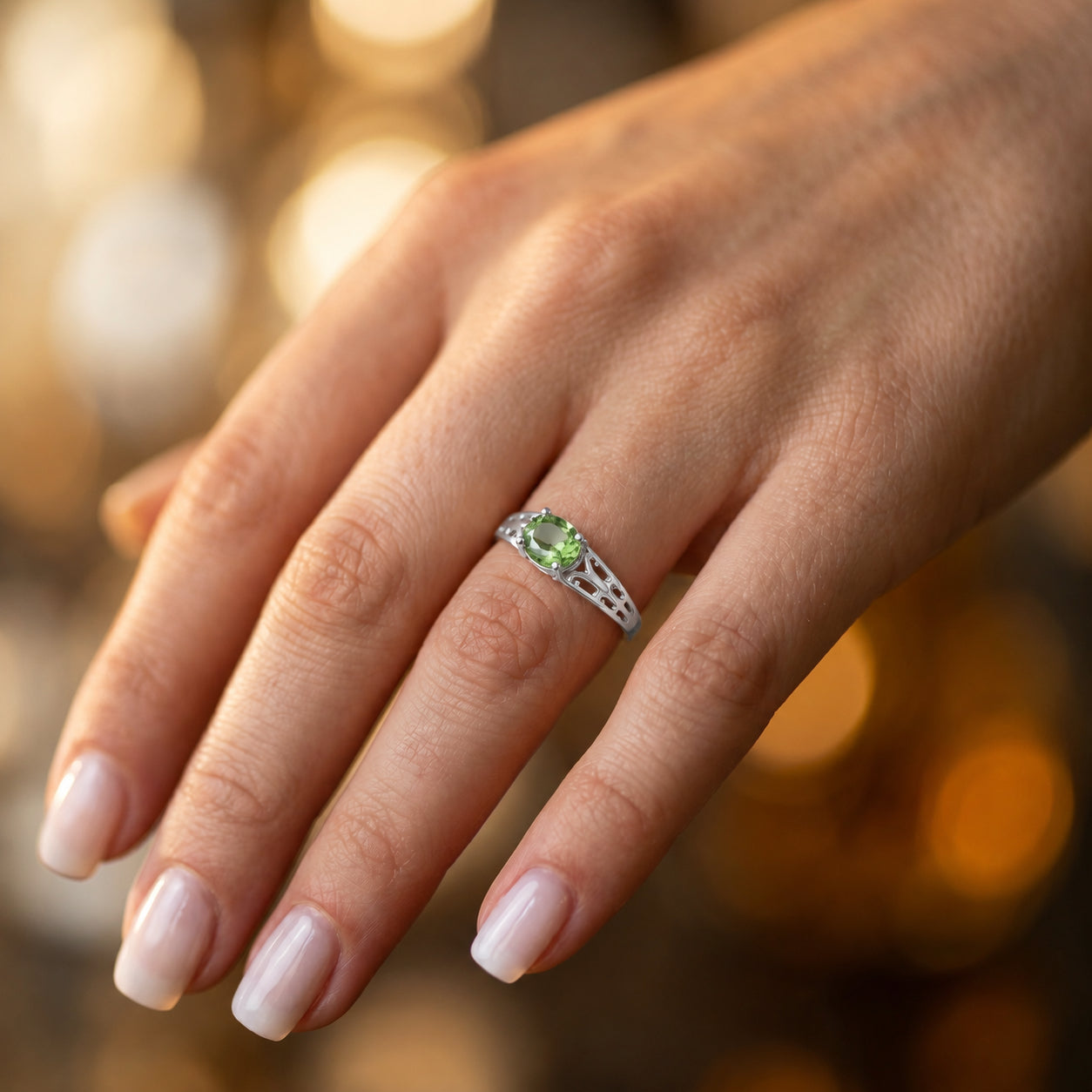 White Gold Grace Ring Pink Topaz 10K — Nilde