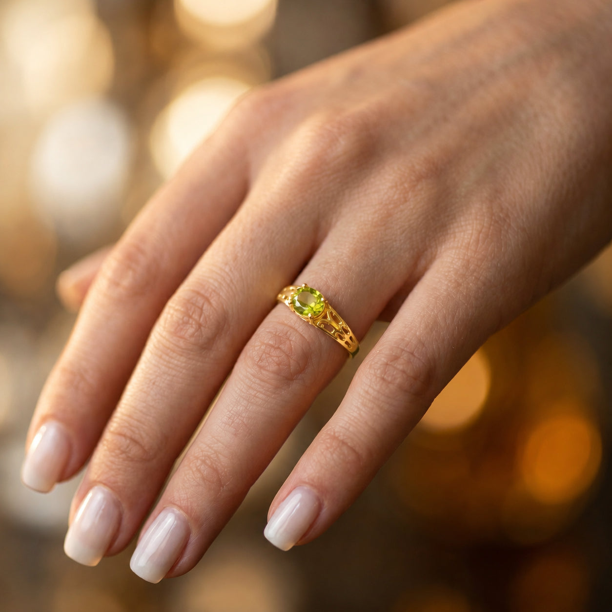 Yellow Gold Grace Ring Pink Topaz 10K — Nilde