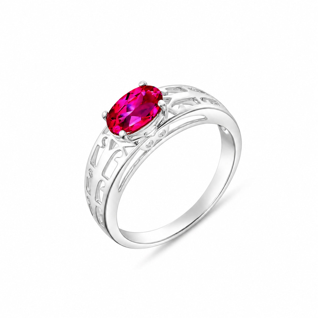 White Gold Grace Ring Peridot 10K — Nilde