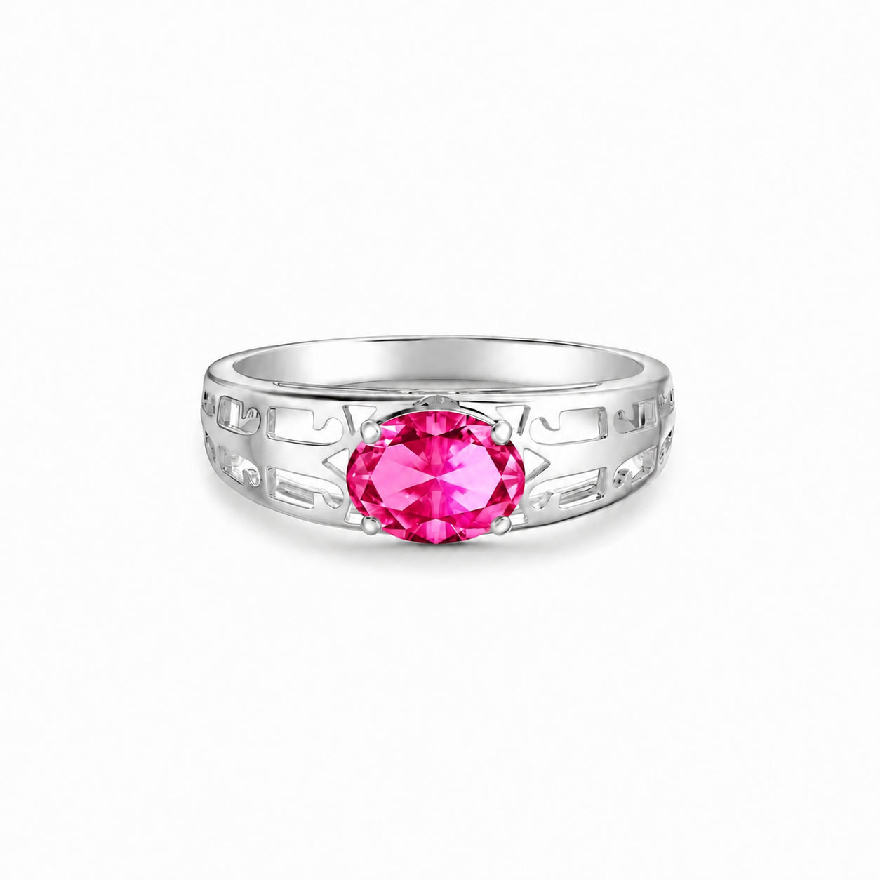 White Gold Grace Ring Peridot 10K — Nilde